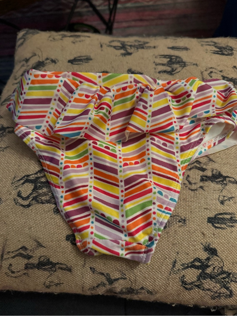Disney Store Girls Bikini Swim Bottom Size 4 Multicolor/White Striped